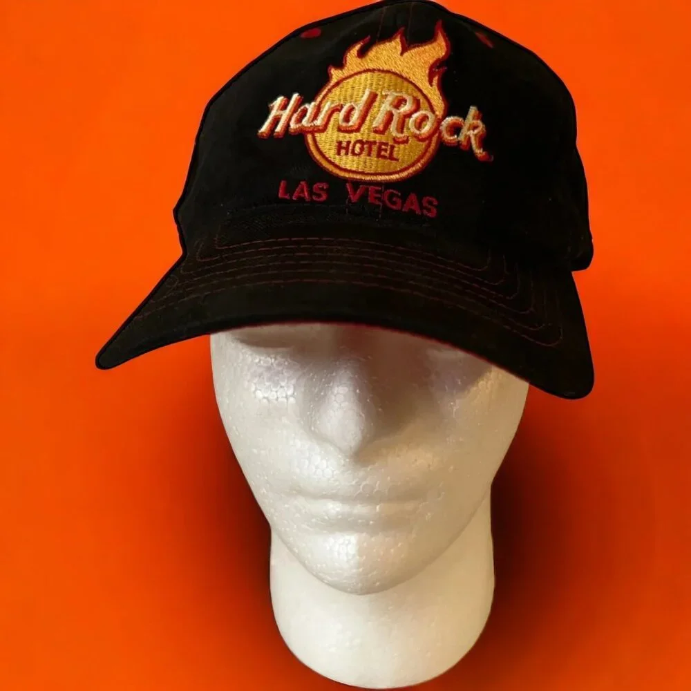 Hard Rock Hotel Las Vegas Sin City USA Baseball Hat Cap Hook And Loop Black